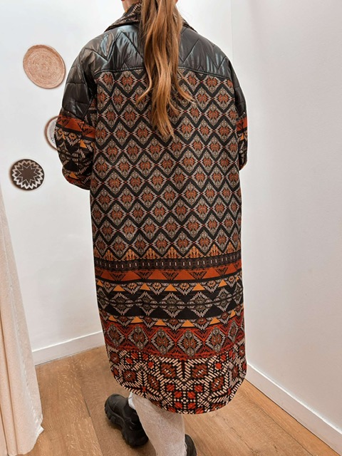 Manteau motifs aztèque